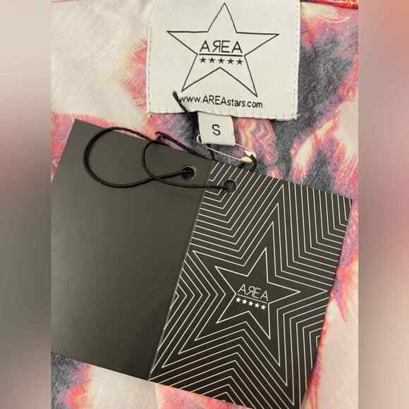 Nordstrom AREA STARS ~ Palm Print Mini Dress In White Multi S 100% VISCOSE - Picture 7 of 9